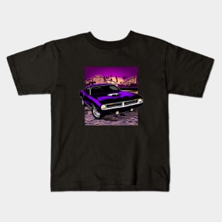 Purple 70 Plymouth Barracuda Kids T-Shirt